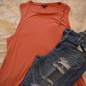 PINK BRAIDED TANK TOP